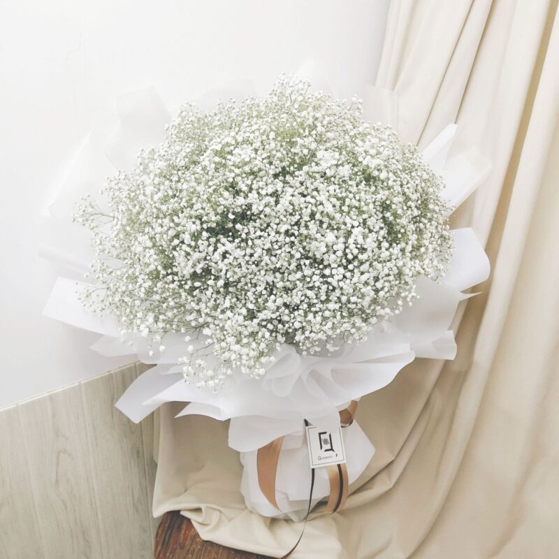 White Baby’s Breath Flower Bouquet Quadruple Flower BH100001 03