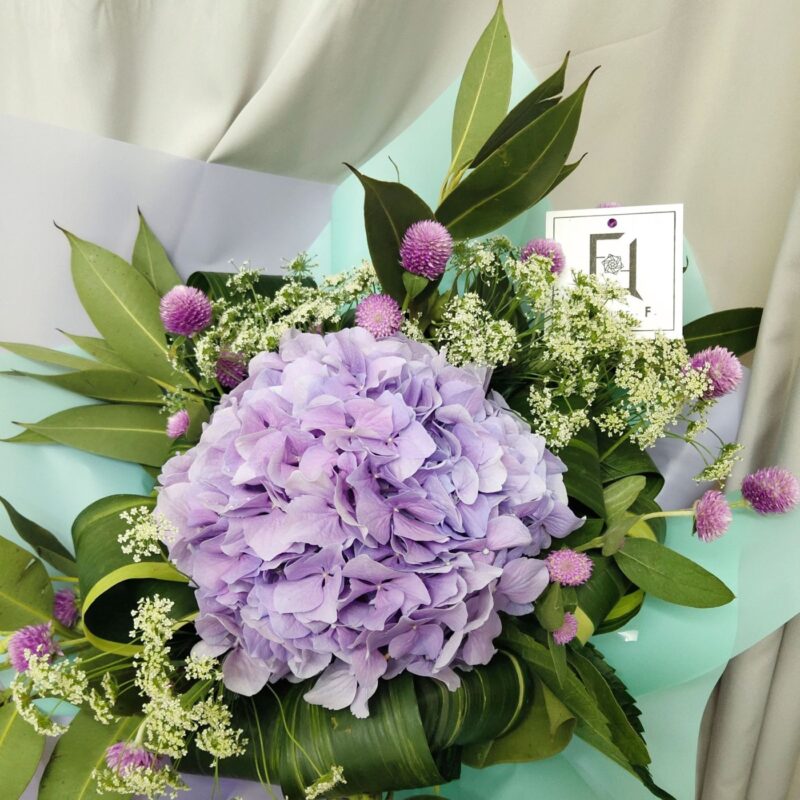 Purple Hydrangea Bouquet Quadruple Flower BL040001 02