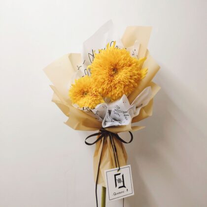 Teddy Bear Sunflower Bouquet Quadruple Flower BS060001 01