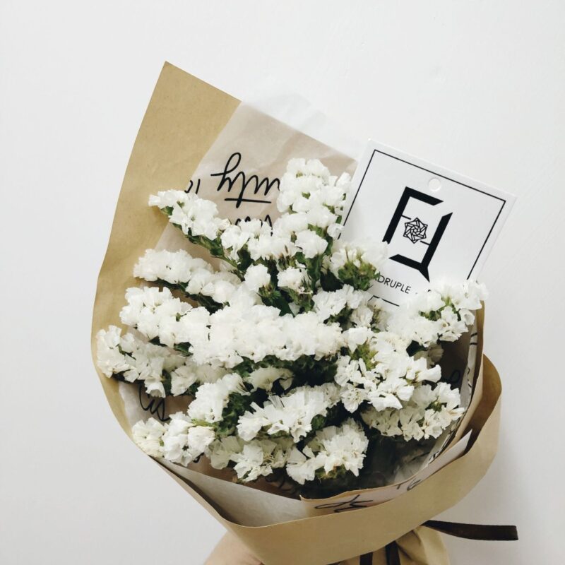 White Statice Bouquet Quadruple Flower BS100004 02