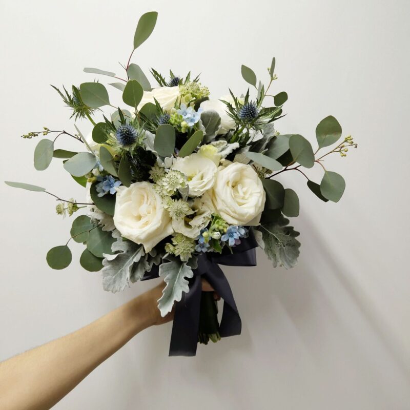 White Rose Series Wedding Bouquet Quadruple Flower WB010001 01