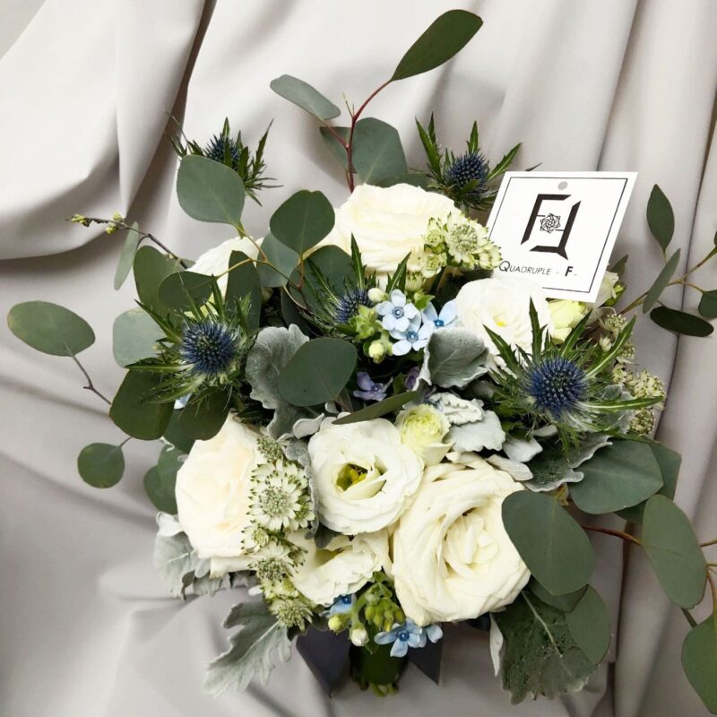 White Rose Series Wedding Bouquet Quadruple Flower WB010001 02