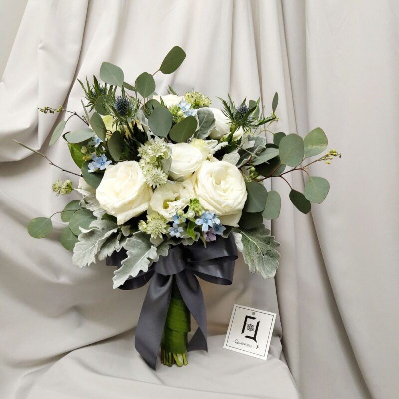 White Rose Series Wedding Bouquet Quadruple Flower WB010001 03