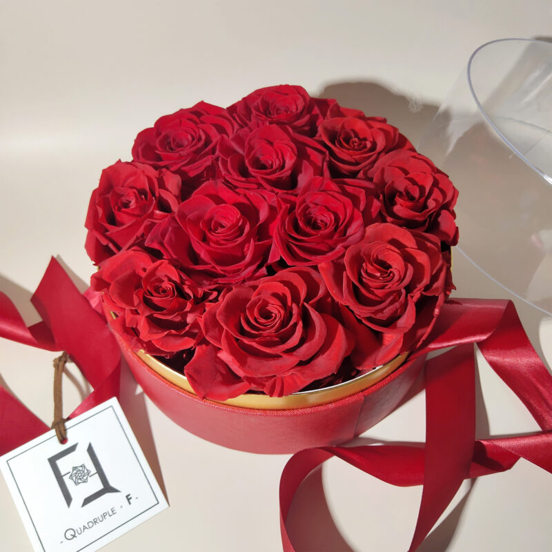 Preserved Flower Red Rose Gift Box Quadruple Flower PT010026 03