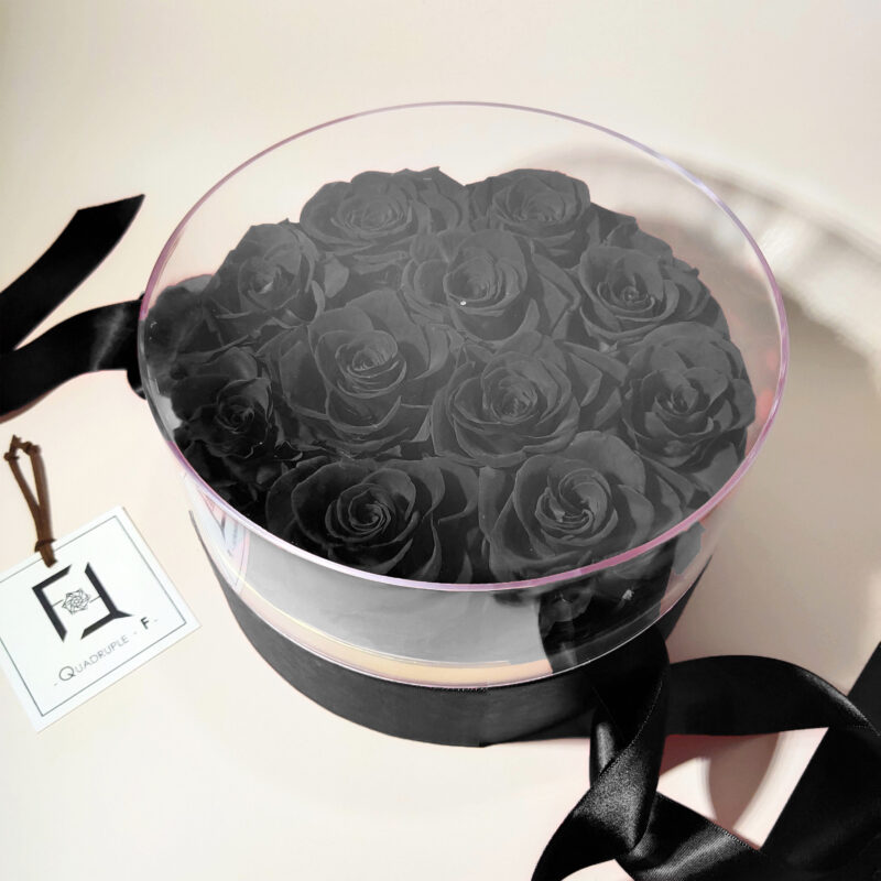 Preserved Flower Black Rose Gift Box Quadruple Flower PT010029 02