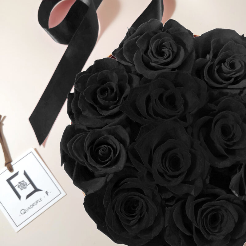 Preserved Flower Black Rose Gift Box Quadruple Flower PT010029 04