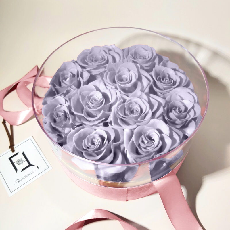 Preserved Flower Light Purple Rose Gift Box Quadruple Flower PT010035 02
