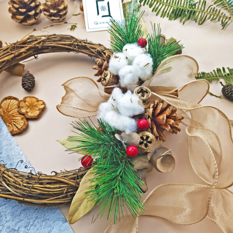 Original Basic CHRISTMAS | Cotton Flower Christmas Wreath