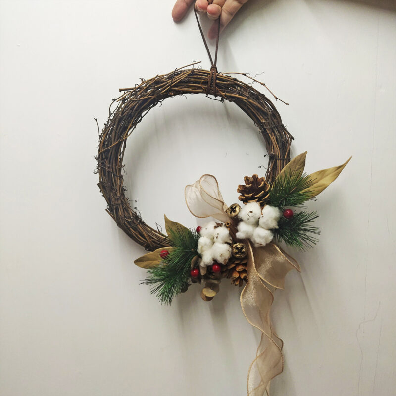 Original Basic CHRISTMAS | Cotton Flower Christmas Wreath