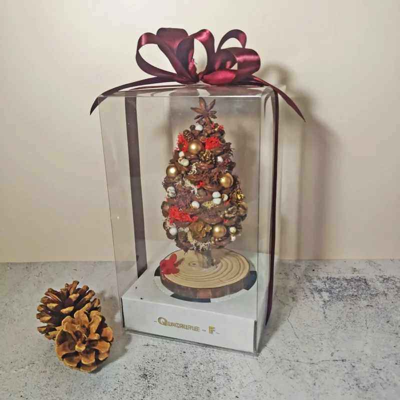 Mini Classic CHRISTMAS Tree | Preserved Flower Red Moss Jumbo Pine Cone Tree