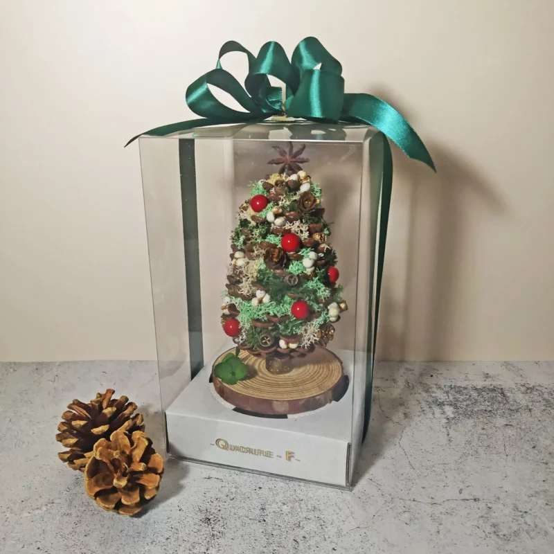 Mini Eternal CHRISTMAS Tree | Preserved Flower Green Moss Jumbo Pine Cone Tree