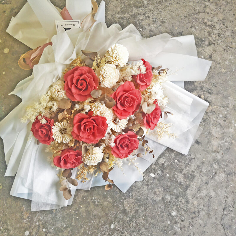Beauty B.VIII | Preserved Flower Retro Red Rose Bouquet
