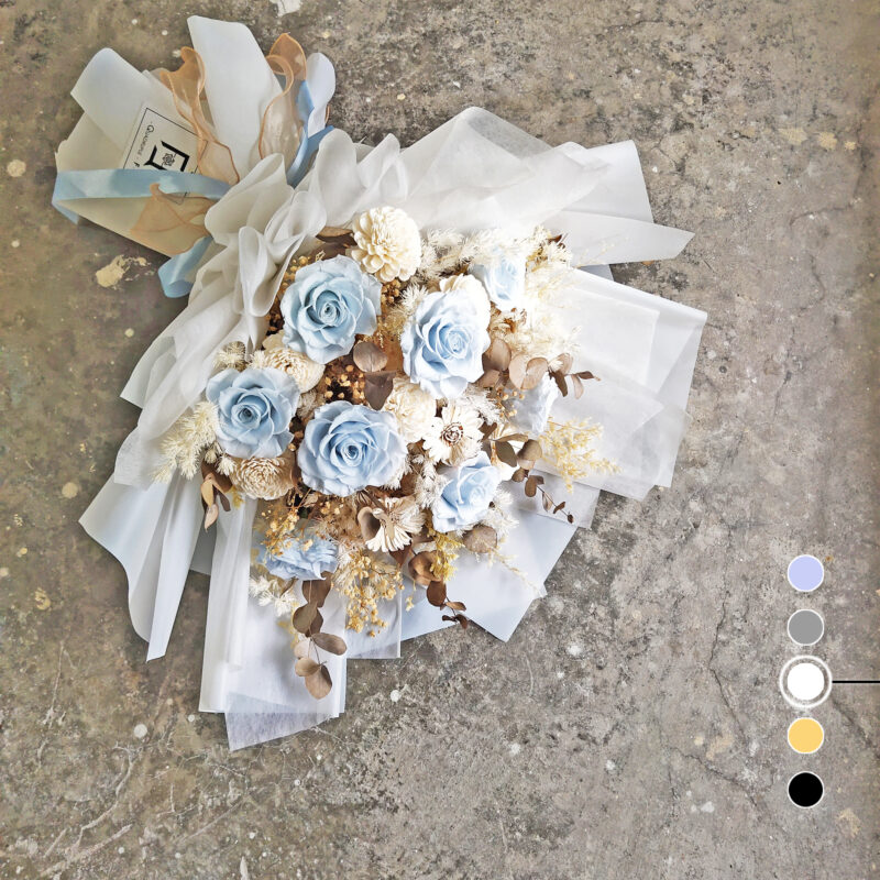 Ocean B.VIII | Preserved Flower Light Blue Rose Bouquet