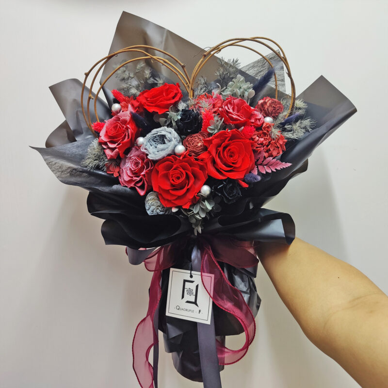 Classic B.Heart | Preserved Flower Red Rose Bouquet