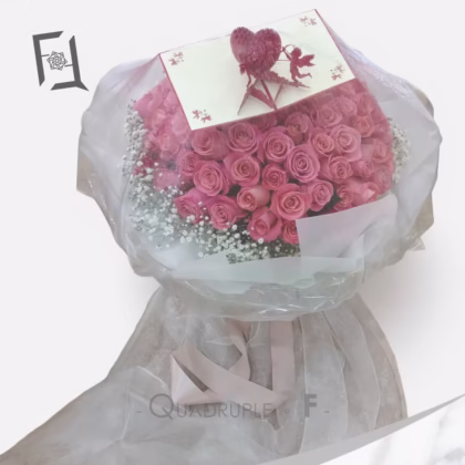 蜜語柔情 | 南美厄瓜多爾蜜桃雙色粉玫瑰99支求婚花束 BH010010