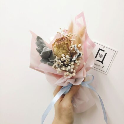 可貴寵愛 | 粉玫瑰乾花花束 - DB010002