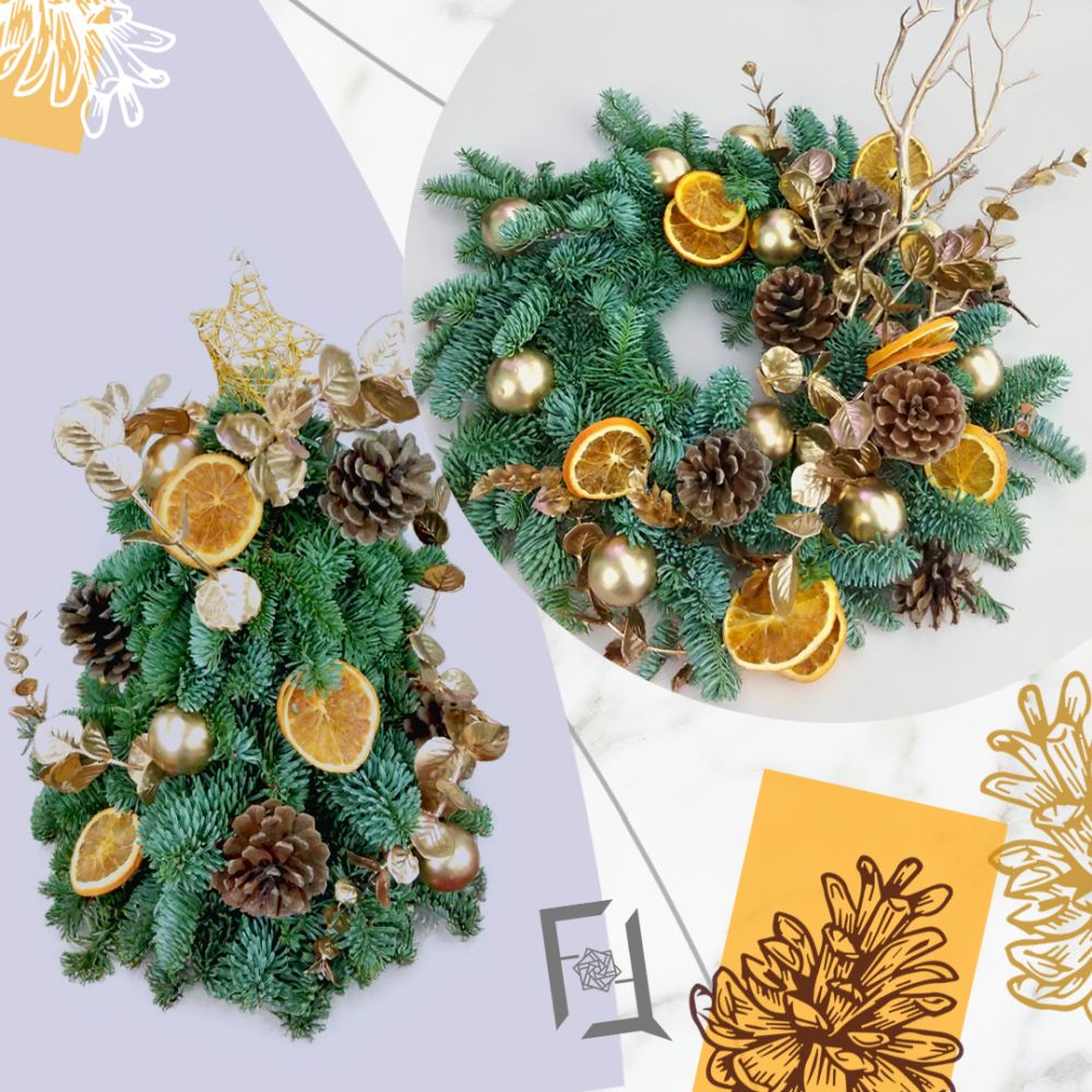 貴族松聖誕節組合 | 荷蘭進口新鮮貴族松聖誕圈迷你聖誕樹組合 1 貴族松聖誕節組合 | 荷蘭進口新鮮貴族松聖誕圈迷你聖誕樹組合