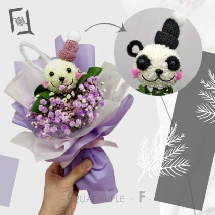 乒乓菊公仔造形 | 乒乓菊動物公仔鮮花花束 - BS100013