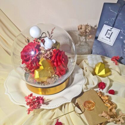 告白熊系列 | 玫瑰永生花玻璃罩