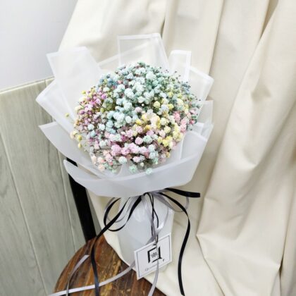 清新幻愛 | 彩虹滿天星鮮花花束 - BS100002