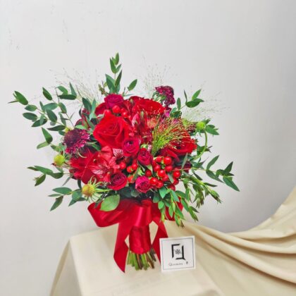 高貴真愛 | 紅玫瑰系列鮮花結婚花球連襟花 - WB010002