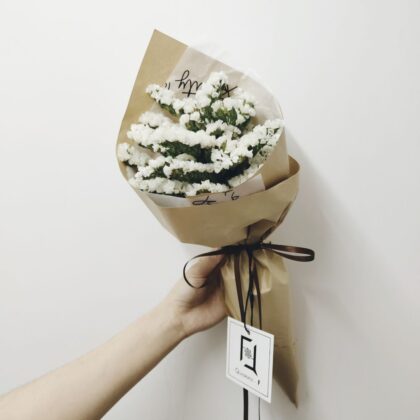 無瑕珍愛 | 白勿忘我鮮花花束 - BS100004