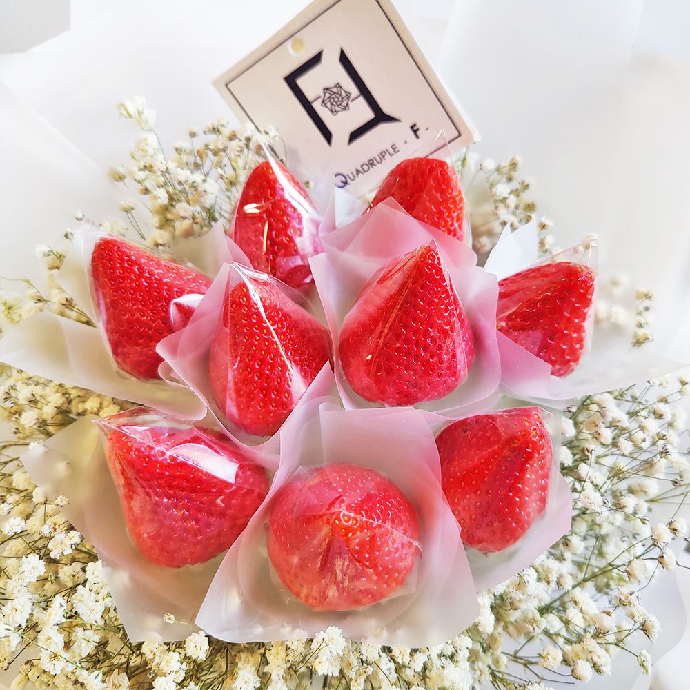 莓好純粹 | 日本士多啤梨滿天星鮮果鮮花花束 2 莓好純粹 | 日本士多啤梨滿天星鮮果鮮花花束 - BM100014