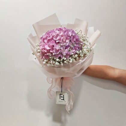 粉色繡球滿天星鮮花花束 BM040003