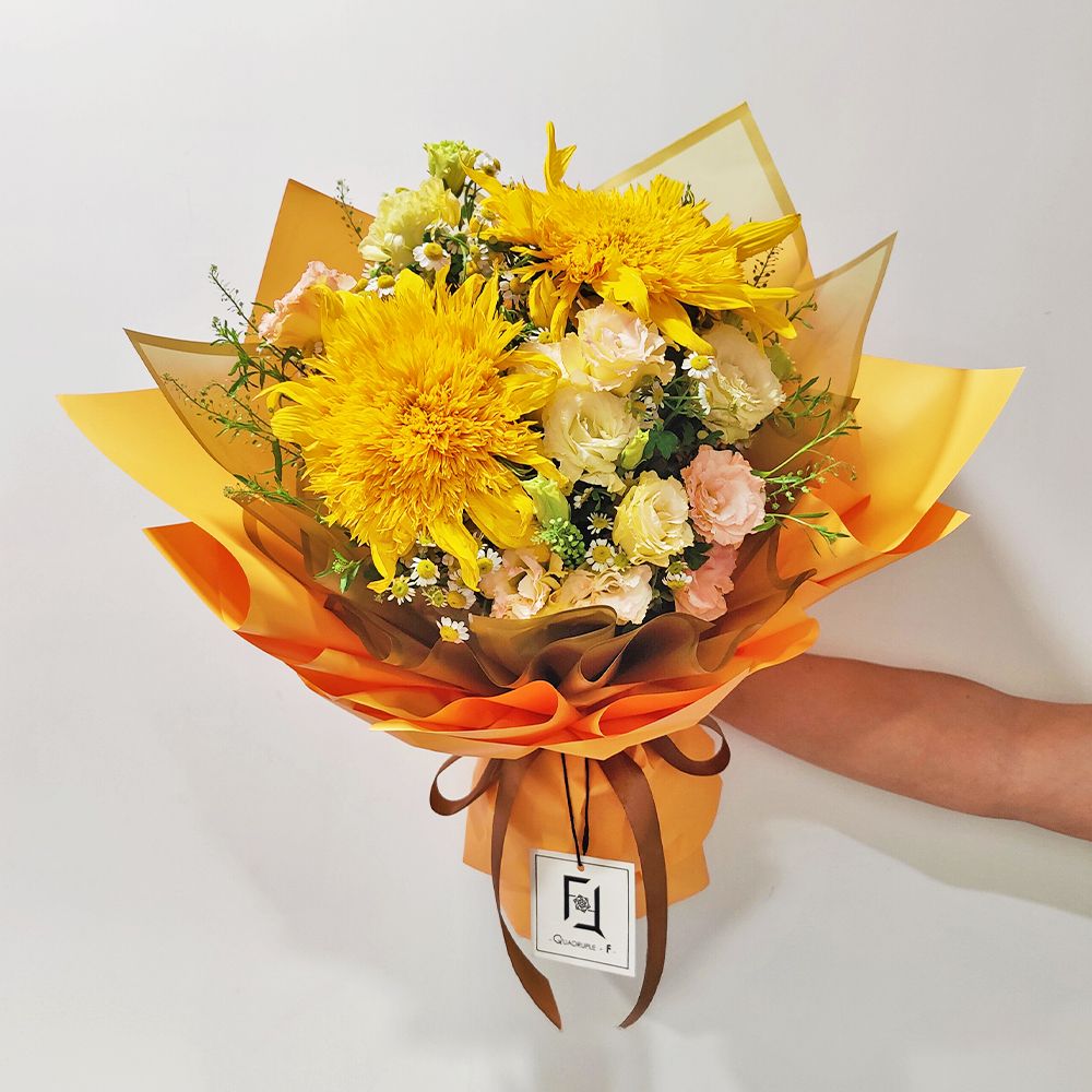 繁花絮語 | 重瓣向日葵香檳洋桔梗鮮花花束 1 繁花絮語 | 重瓣向日葵香檳洋桔梗鮮花花束 - BM060004