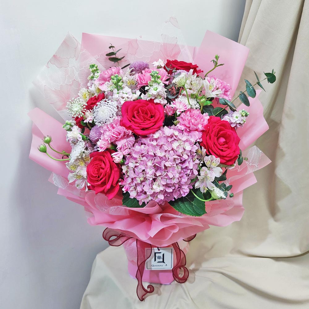 錦簇桃粉 | 桃紅玫瑰粉紅繡球鮮花花束 3 錦簇桃粉 | 桃紅玫瑰粉紅繡球鮮花花束 - BL040008