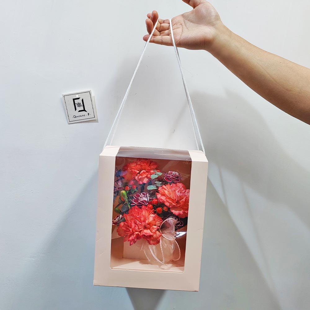 熾熱芳華 | 橙紅康乃馨紅荳鮮花花盒 2 熾熱芳華 | 橙紅康乃馨紅荳鮮花花盒 - TC070001