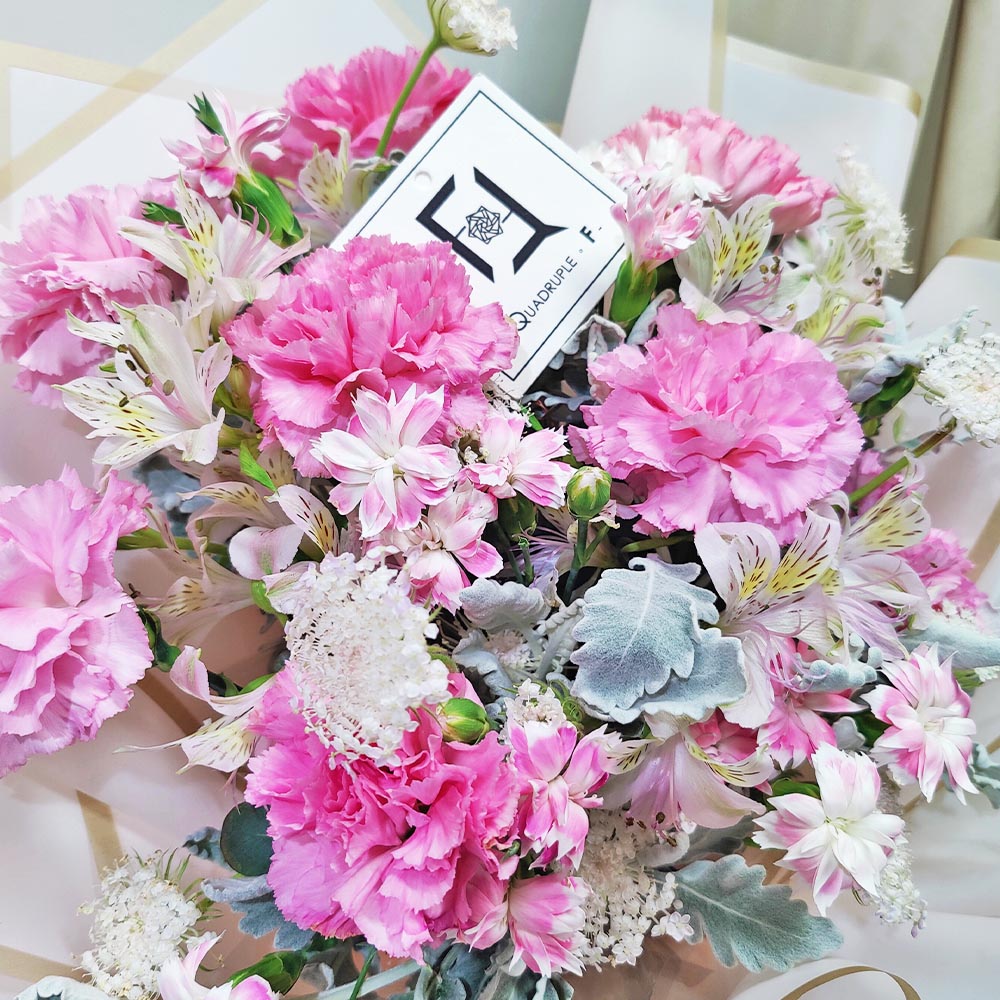 桃粉凝霜 | 桃粉康乃馨粉小百合鮮花花束 2 桃粉凝霜 | 桃粉康乃馨粉小百合鮮花花束 - BL070007