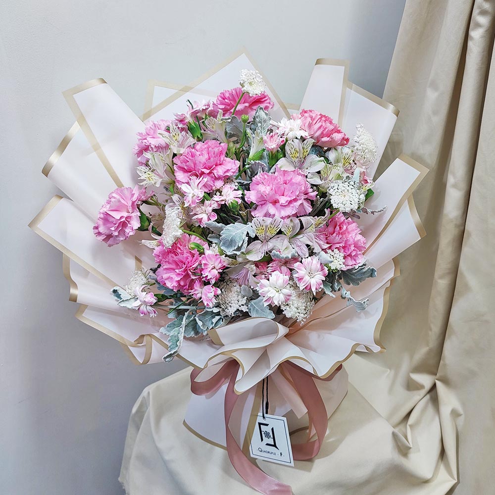 桃粉凝霜 | 桃粉康乃馨粉小百合鮮花花束 3 桃粉凝霜 | 桃粉康乃馨粉小百合鮮花花束 - BL070007