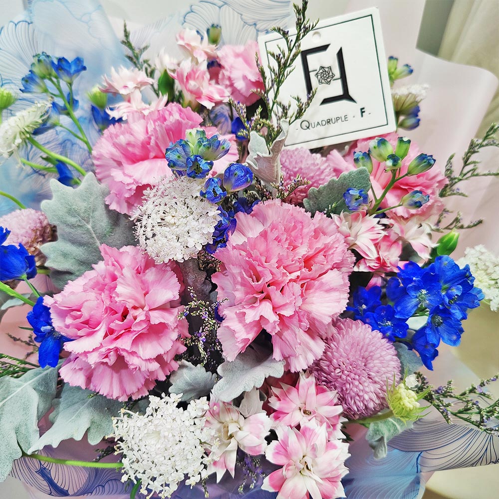 幻夜星桃 | 桃粉康乃馨粉紅乒乓菊鮮花花束 2 幻夜星桃 | 桃粉康乃馨粉紅乒乓菊鮮花花束 - BL070008