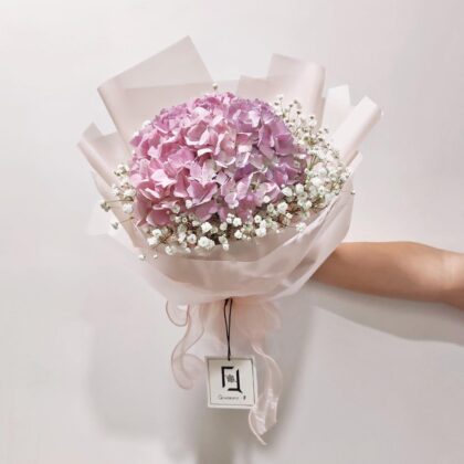 粉色繡球滿天星鮮花花束 BM040003