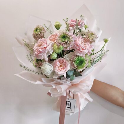 粉玫瑰洋牡丹鮮花花束 BM010017