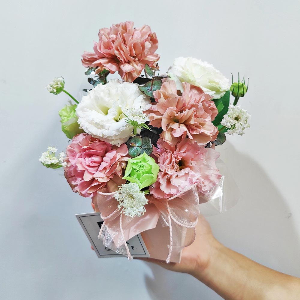 舊夢如詩 | 復古粉紅康乃馨波浪粉桔梗鮮花花盒 3 舊夢如詩 | 復古粉紅康乃馨波浪粉桔梗鮮花花盒 - TC070003