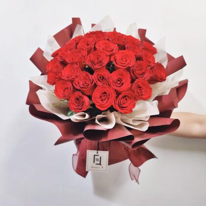 熾愛三世 | 33支紅玫瑰鮮花求婚花束 - BL010042