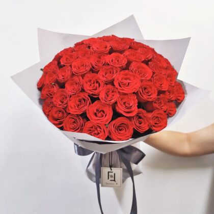 沉穩守候 | 66支紅玫瑰鮮花求婚花束 - BH010019