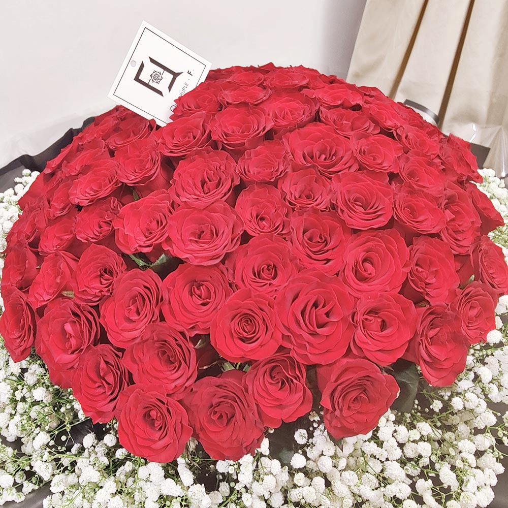 星河炙愛 | 99支紅玫瑰滿天星鮮花求婚花束 2 星河炙愛 | 99支紅玫瑰滿天星鮮花求婚花束 - BH010021