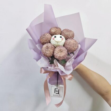 幻彩笑顏 | 粉色笑哈哈乒乓菊哈哈笑鮮花花束 - BS100021