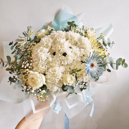 貴族千金 | 貴婦狗仔造型鮮花花束 - BL070001