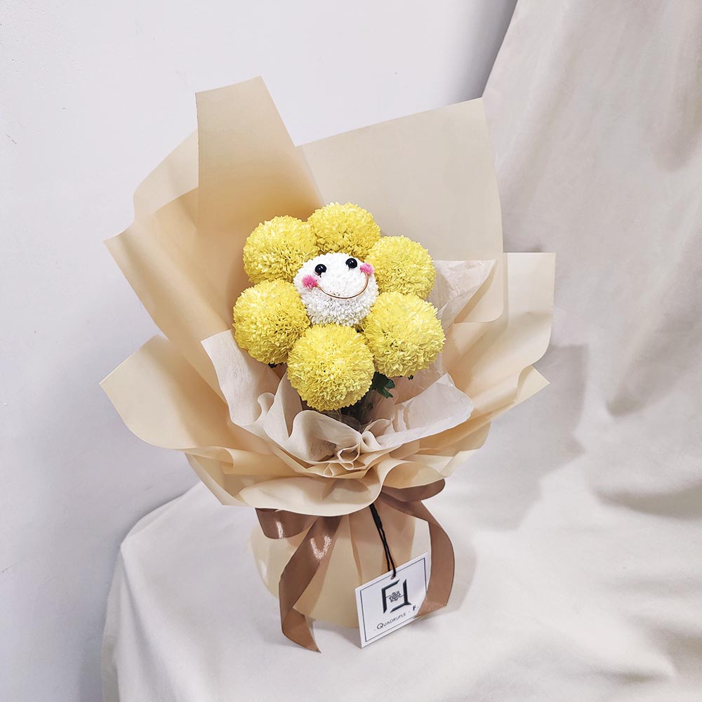 暖陽笑靨 | 黃色笑哈哈乒乓菊哈哈笑鮮花花束 3 暖陽笑靨 | 黃色笑哈哈乒乓菊哈哈笑鮮花花束 - BS100020