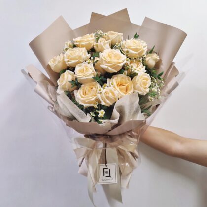 Sweet Tenderness | Champagne Rose & Chamomile Fresh Flower Bouquet - BL010049