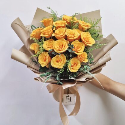 Dawn & Dusk | Orange-Yellow Rose Fresh Flower Bouquet - BL010048