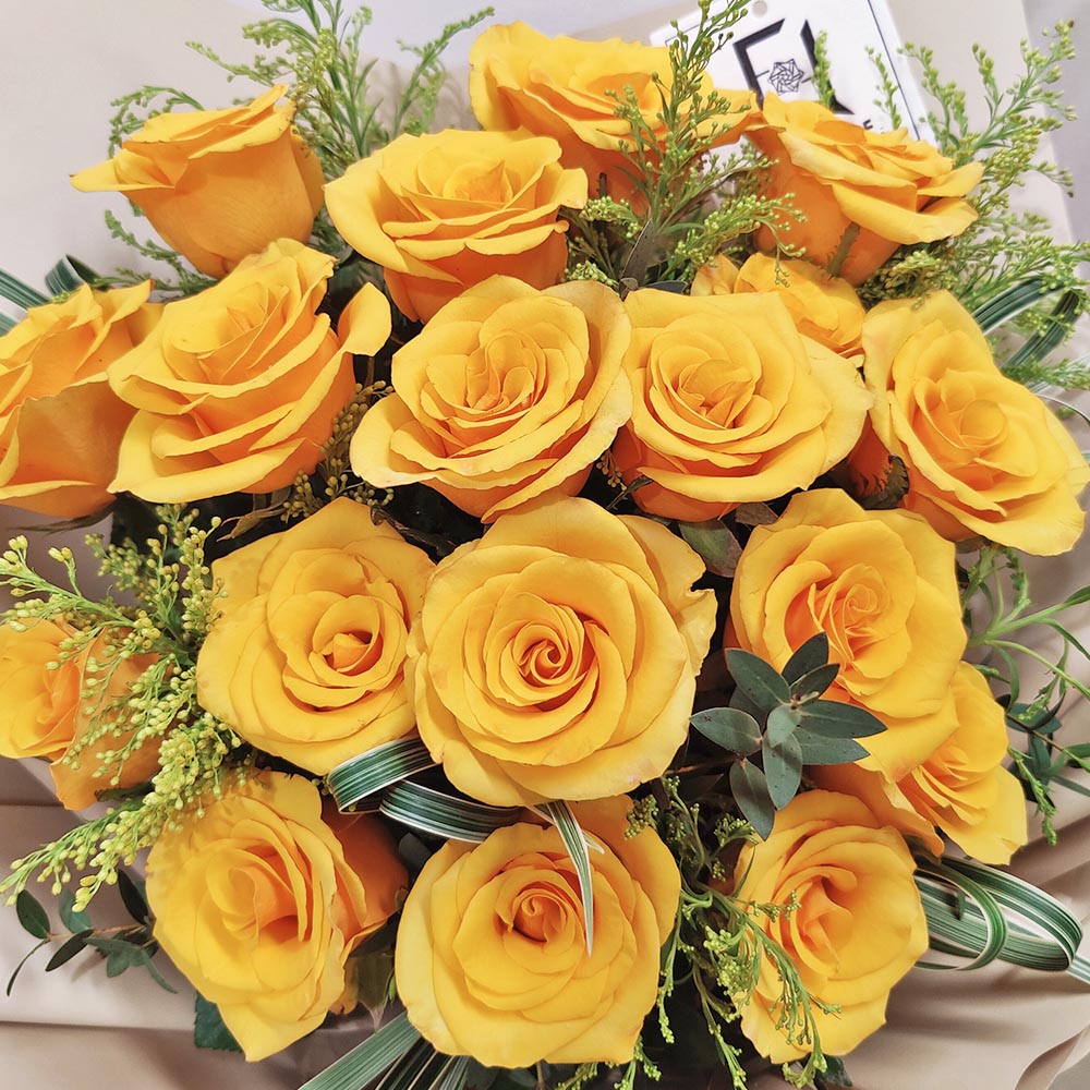 Dawn & Dusk | Orange-Yellow Rose Fresh Flower Bouquet 2 Dawn & Dusk | Orange-Yellow Rose Fresh Flower Bouquet - BL010048