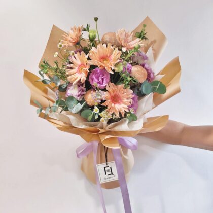 捲邊非洲菊洋桔梗鮮花花束 BM100010