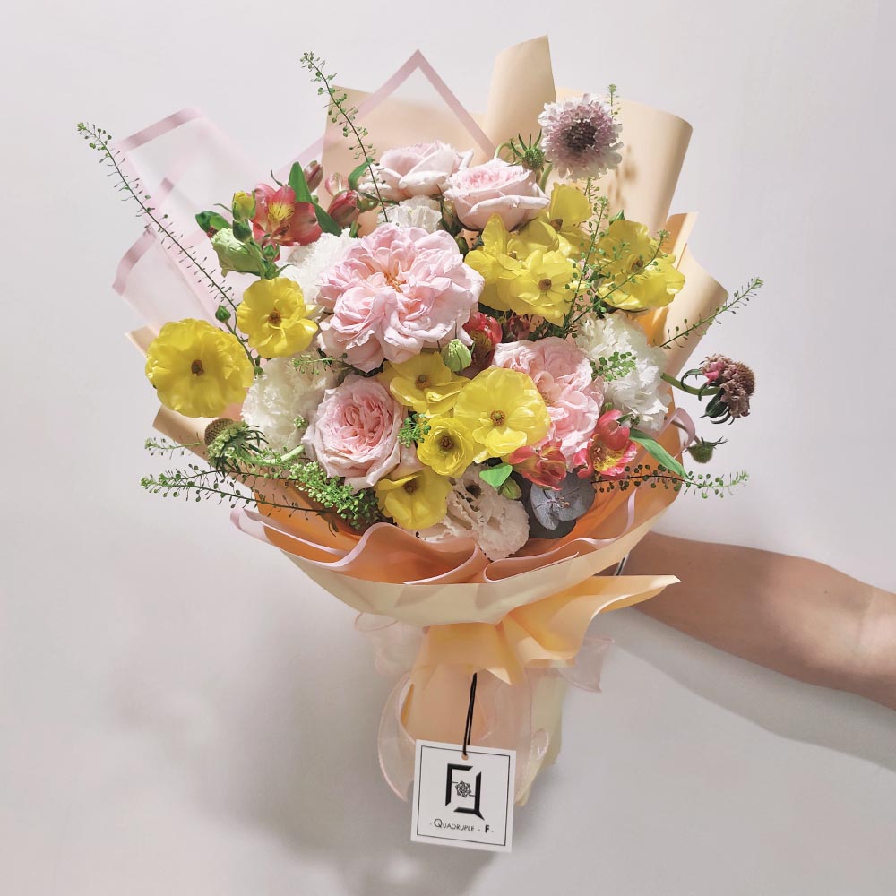 晨曦微甜 | 粉玫瑰小百合鮮花花束 1 晨曦微甜 | 粉玫瑰小百合鮮花花束 - BM010011