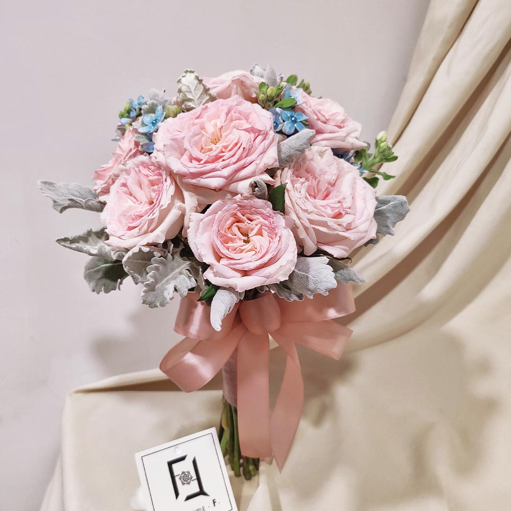 星燦粉戀 | 粉玫瑰藍星花鮮花結婚花球連襟花 3 星燦粉戀 | 粉玫瑰藍星花鮮花結婚花球連襟花 - WB010003