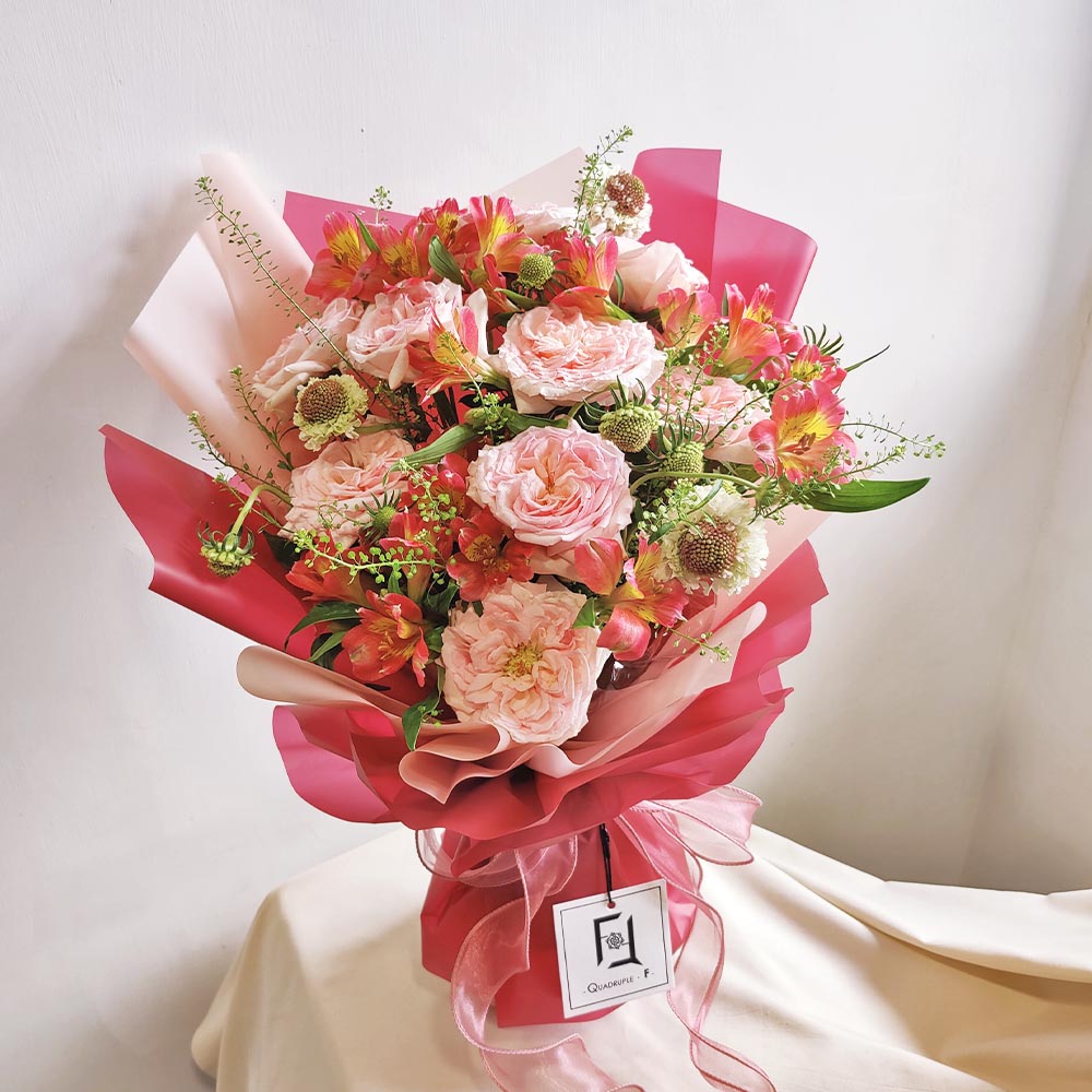 緋紅傾慕 | 粉玫瑰小百合鮮花花束 3 緋紅傾慕 | 粉玫瑰小百合鮮花花束 - BL010038